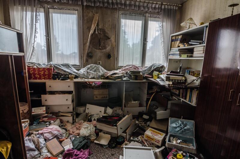 abandoned room full of waste